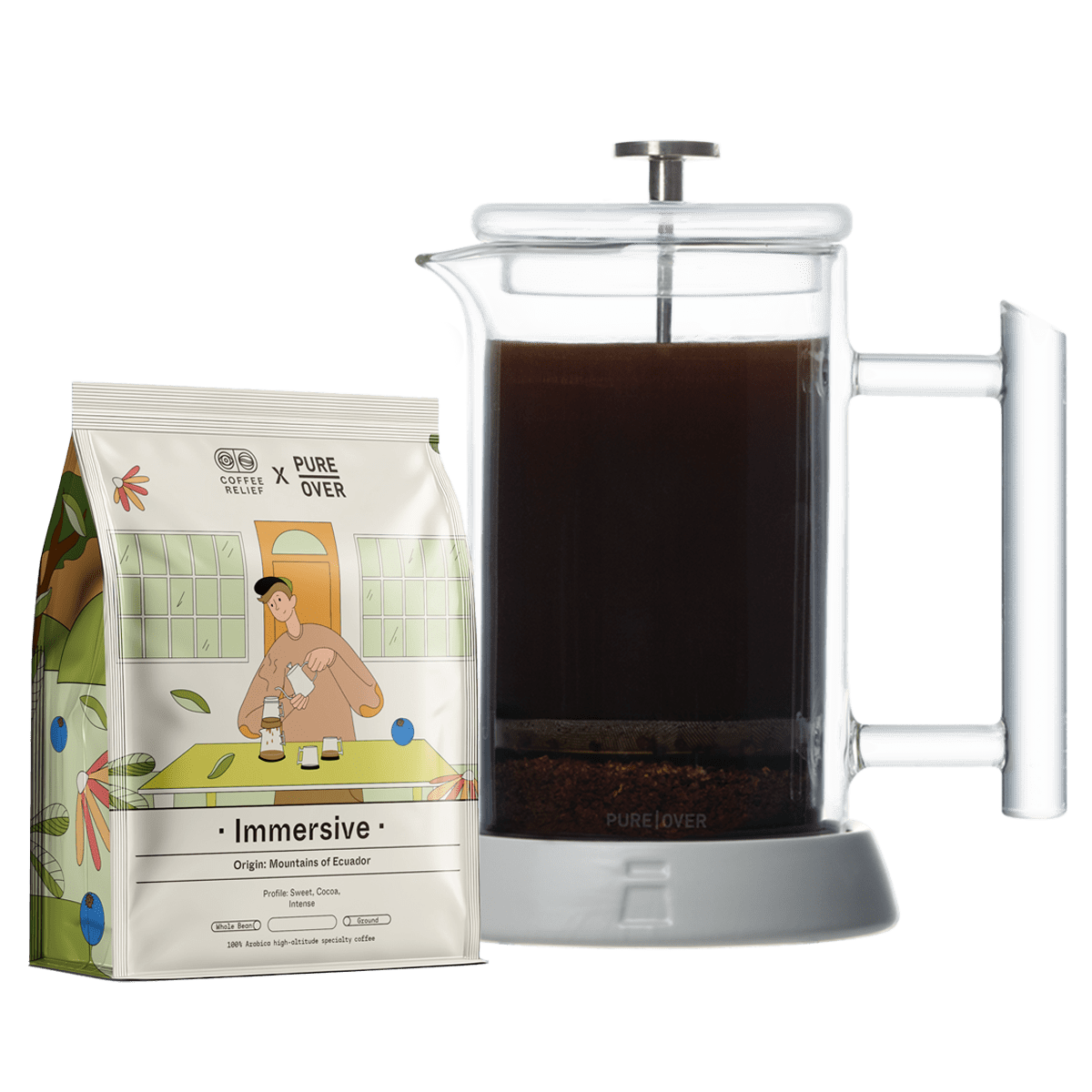 French Press Bundle - Pure Over-PO-FP-W_C