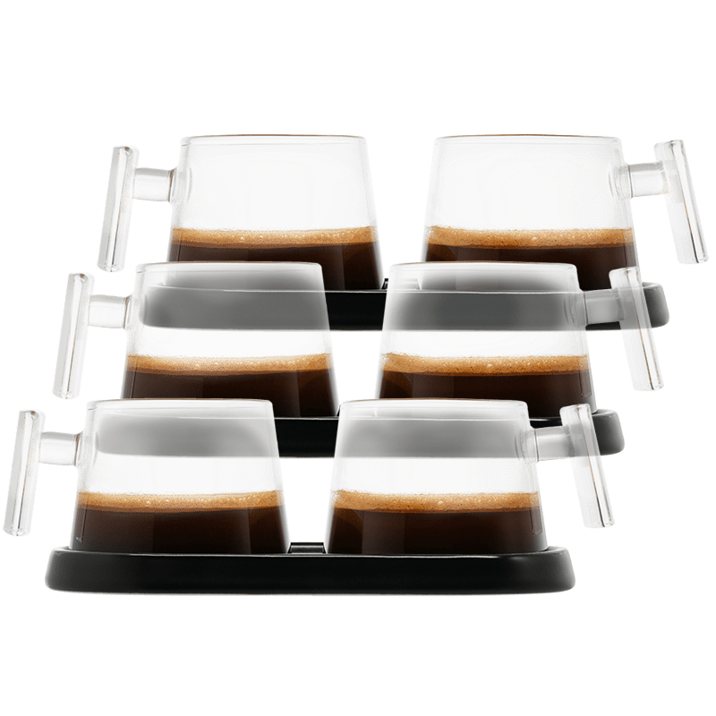 Espresso Cup Set - Pure Over - black-set-of-6-espresso-cup-set