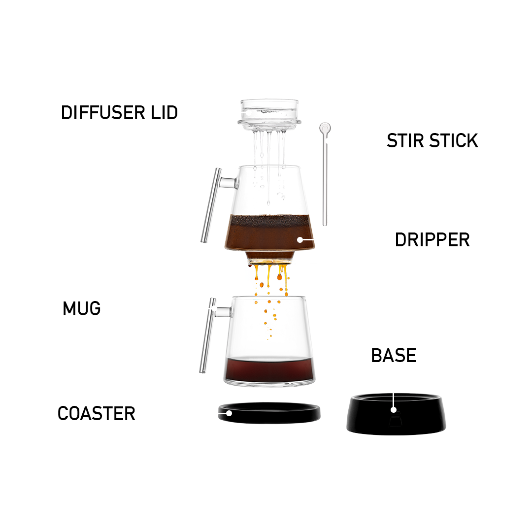 Diguo hot sale 200ml automatic filterless glass pour over coffee and tea  maker machine