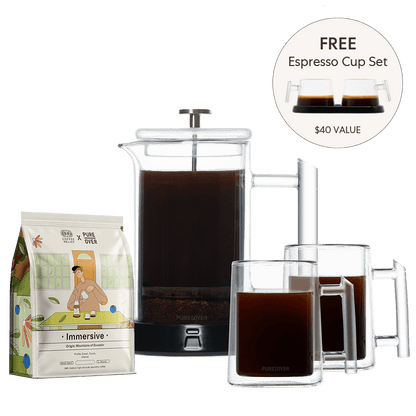 French Press for 2 Gift Set - Pure Over - PO-FP-B_2M_C