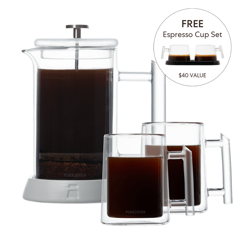 French Press - Pure Over - PO-FP-W-Mug